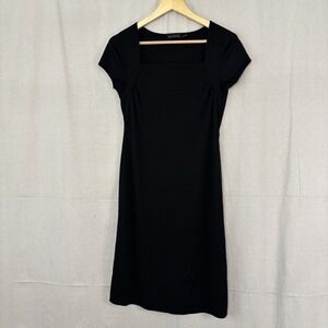 Y2K The Limited Capped Sleeve Bodycon Dress Women Small Black Classic Minimalist